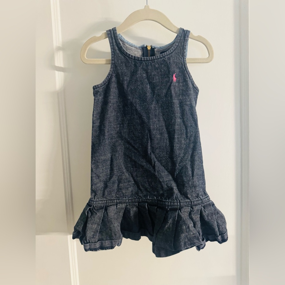 Ralph Lauren Navy Ruffle Hem Dress 2T